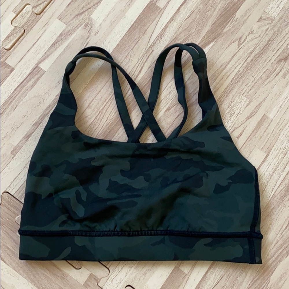 Lululemon - 2 - Energy Bra - Green Camo
